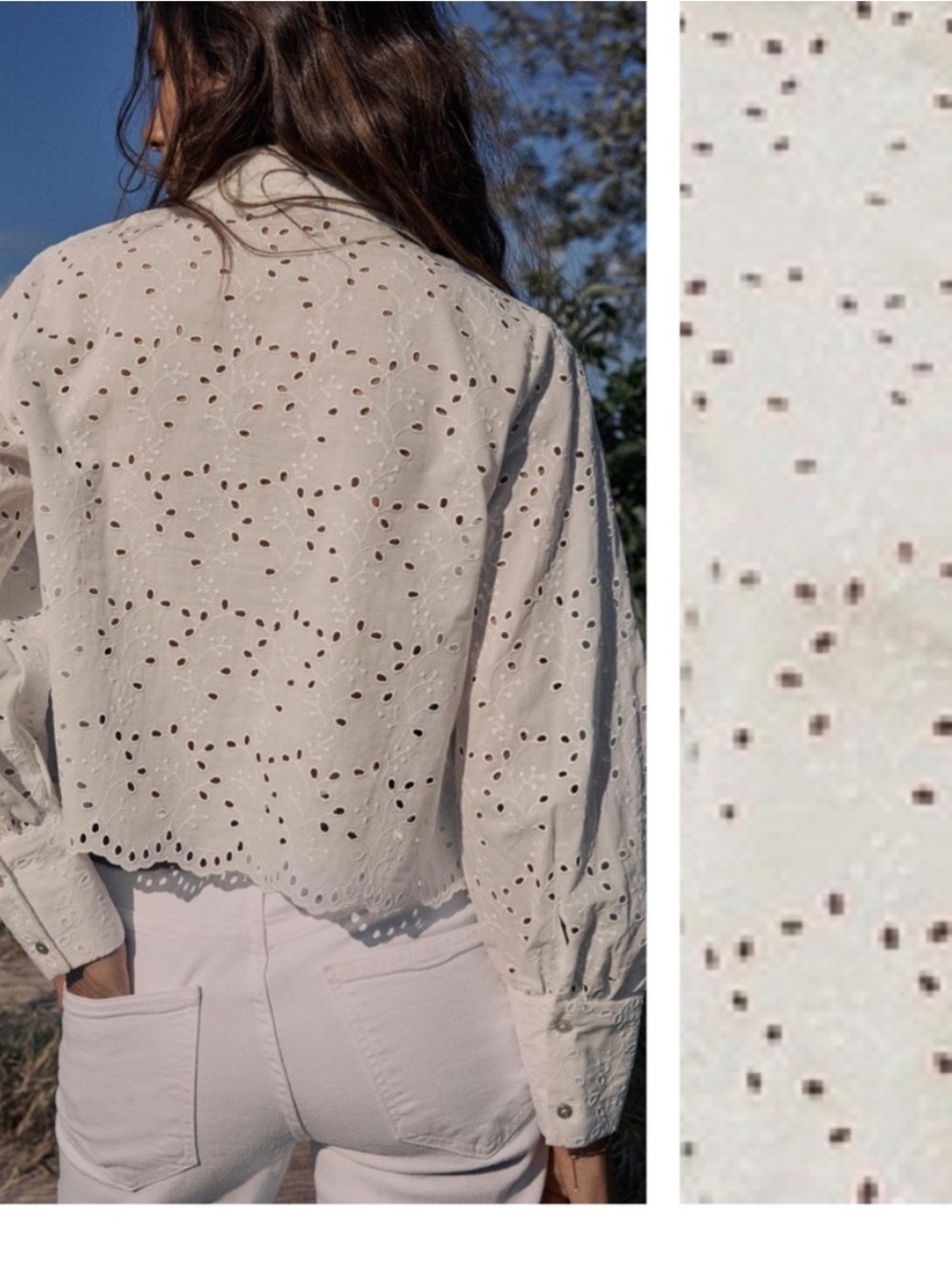 NWT ZARA EMBROIDERED EYELET CROP SHIRT - WHITE BUTTON DOW TOP SIZE M
Firm price - Picture 8 of 11